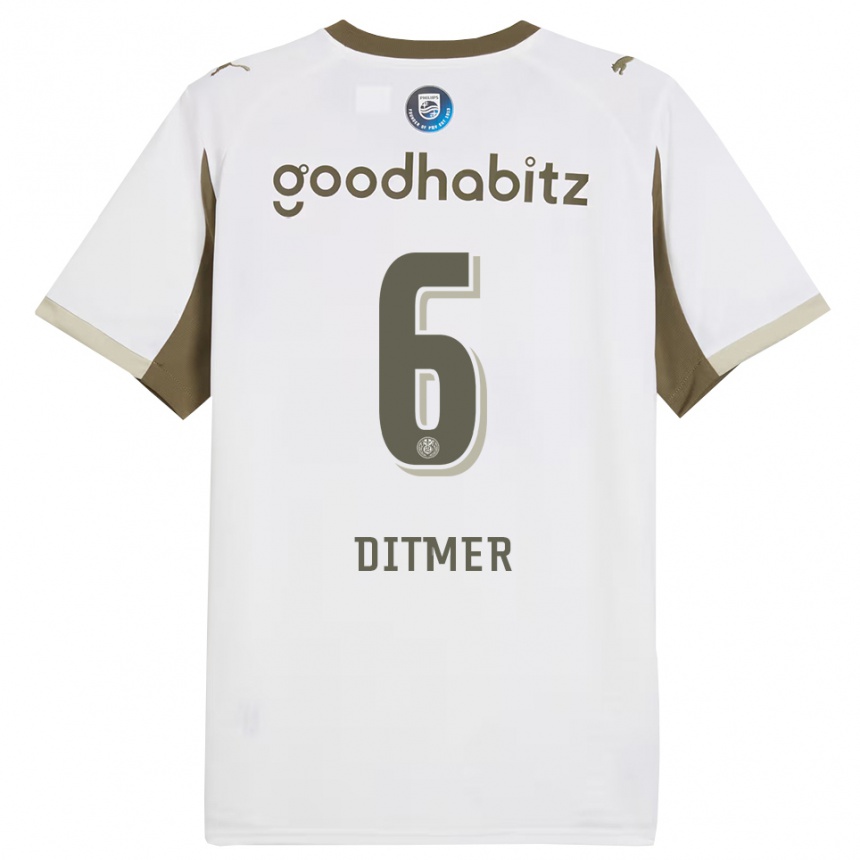 גברים כדורגל Sébas Ditmer #6 לבן אפור ג'רזי קיט שלישי 2025/26 גברים כדורגל Sébas Ditmer #6 לבן אפור ג'רזי קיט שלישי 2025/26