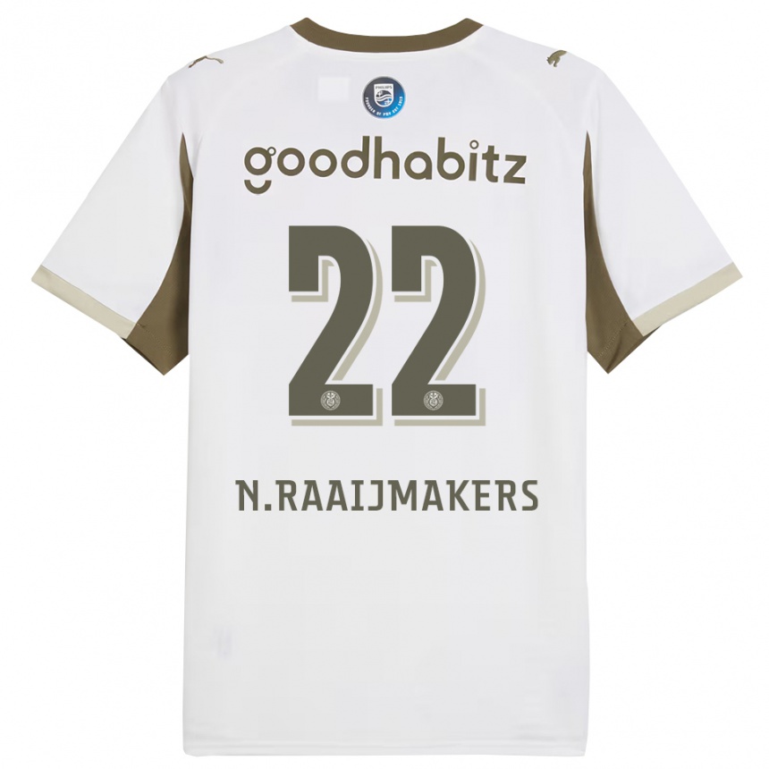 גברים כדורגל Niels Raaijmakers #22 לבן אפור ג'רזי קיט שלישי 2025/26