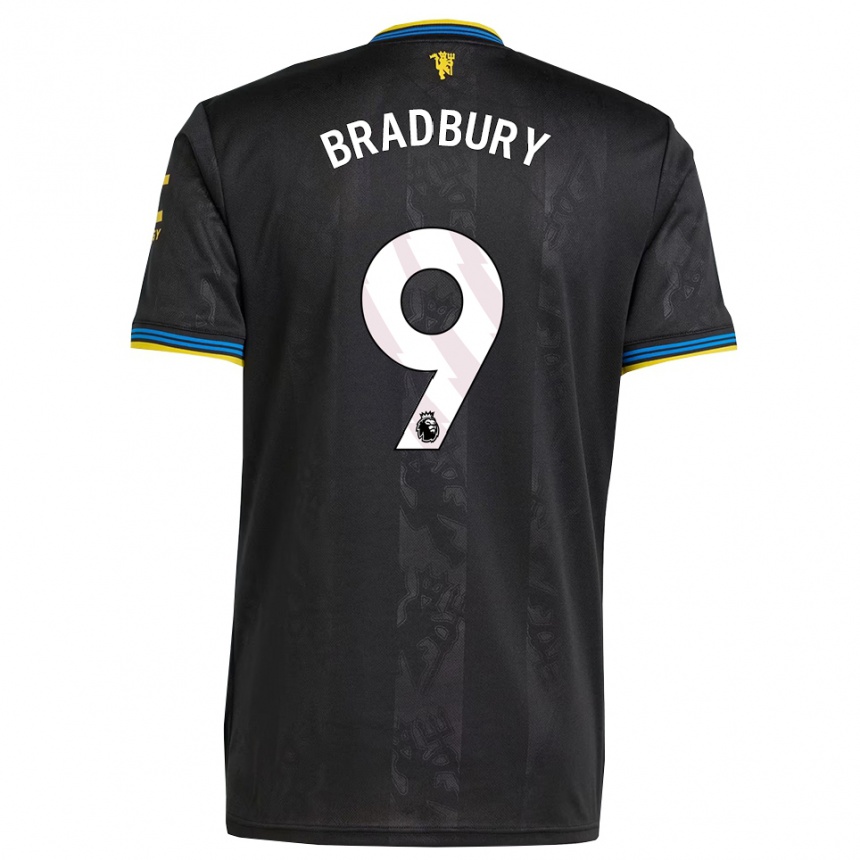 גברים כדורגל Louie Bradbury #9 שחור צהוב כחול ג'רזי קיט שלישי 2025/26