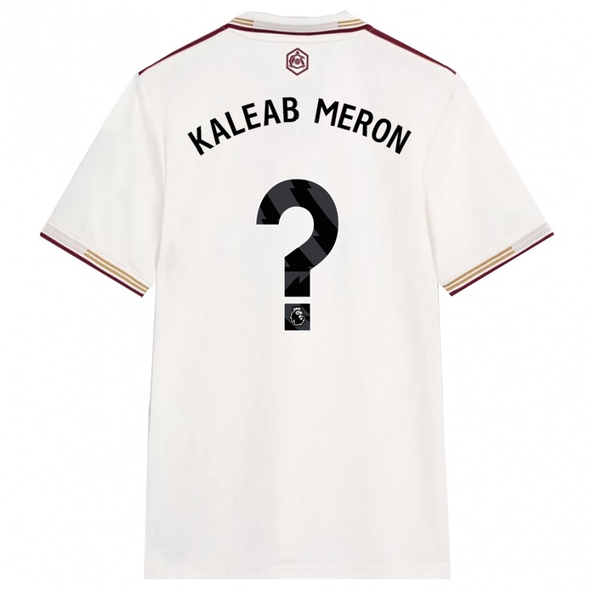 גברים כדורגל Kaleab Meron #0 לבן מלוכלך בורדו ג'רזי קיט שלישי 2025/26