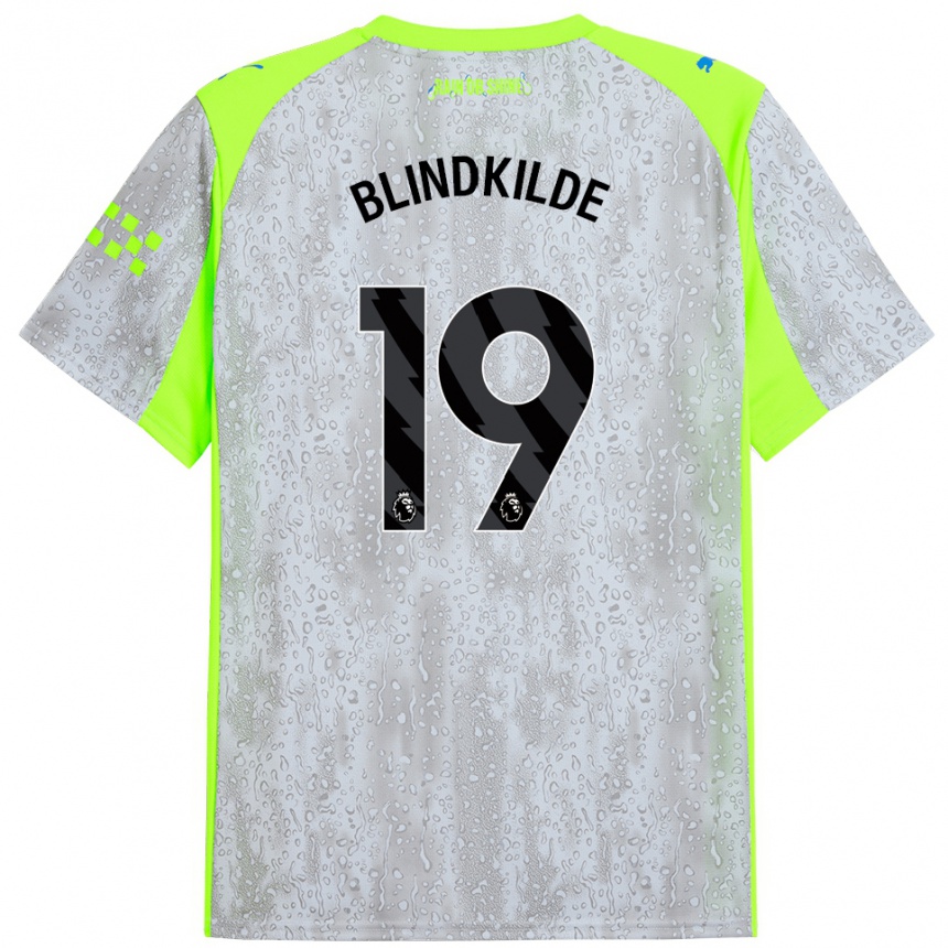 גברים כדורגל Laura Blindkilde Brown #19 אפור צהוב ג'רזי קיט שלישי 2025/26