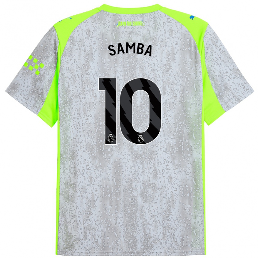 גברים כדורגל Tyrone Samba #10 אפור צהוב ג'רזי קיט שלישי 2025/26