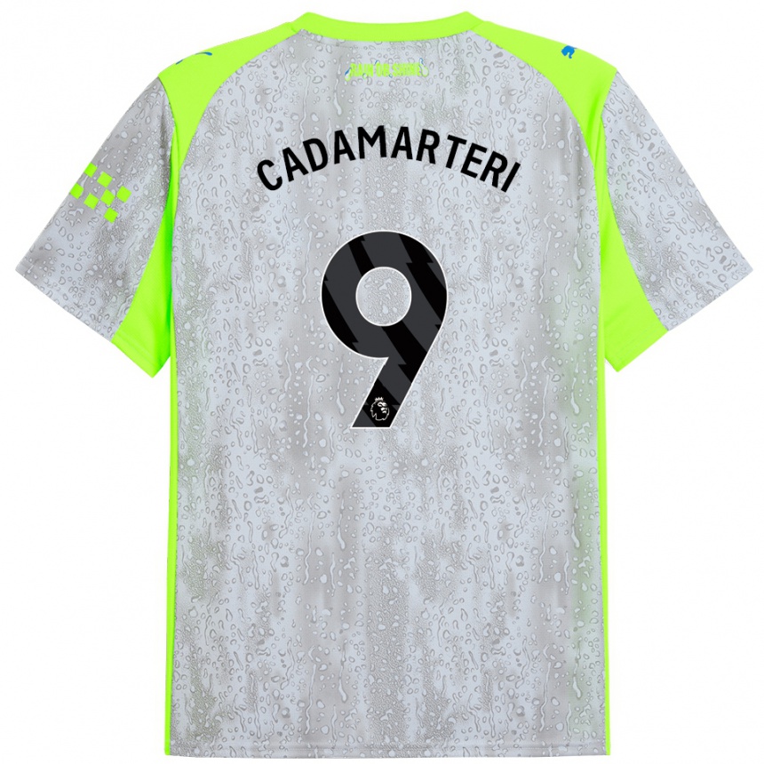 גברים כדורגל Caelan Cadamarteri #9 אפור צהוב ג'רזי קיט שלישי 2025/26