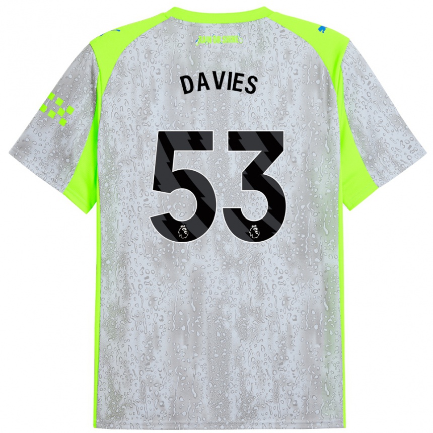 גברים כדורגל Mayzee Davies #53 אפור צהוב ג'רזי קיט שלישי 2025/26