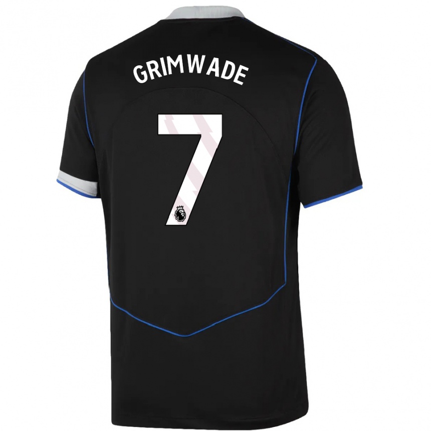 גברים כדורגל Heze Grimwade #7 שחור כחול כסוף ג'רזי קיט שלישי 2025/26