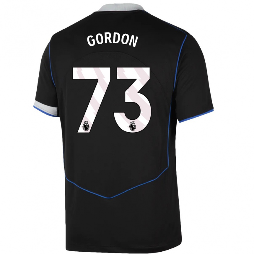 גברים כדורגל Sol Gordon #73 שחור כחול כסוף ג'רזי קיט שלישי 2025/26