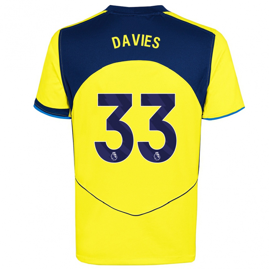 גברים כדורגל בן דייוויס #33 צהוב נייבי ג'רזי קיט שלישי 2025/26