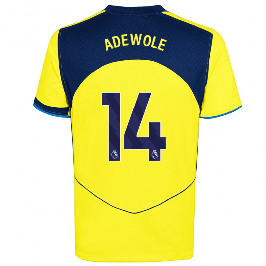 גברים כדורגל Miracle Adewole #14 צהוב נייבי ג'רזי קיט שלישי 2025/26