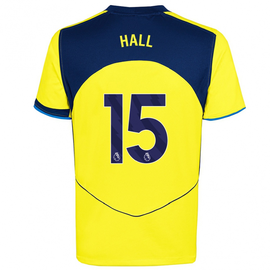 גברים כדורגל Tye Hall #15 צהוב נייבי ג'רזי קיט שלישי 2025/26