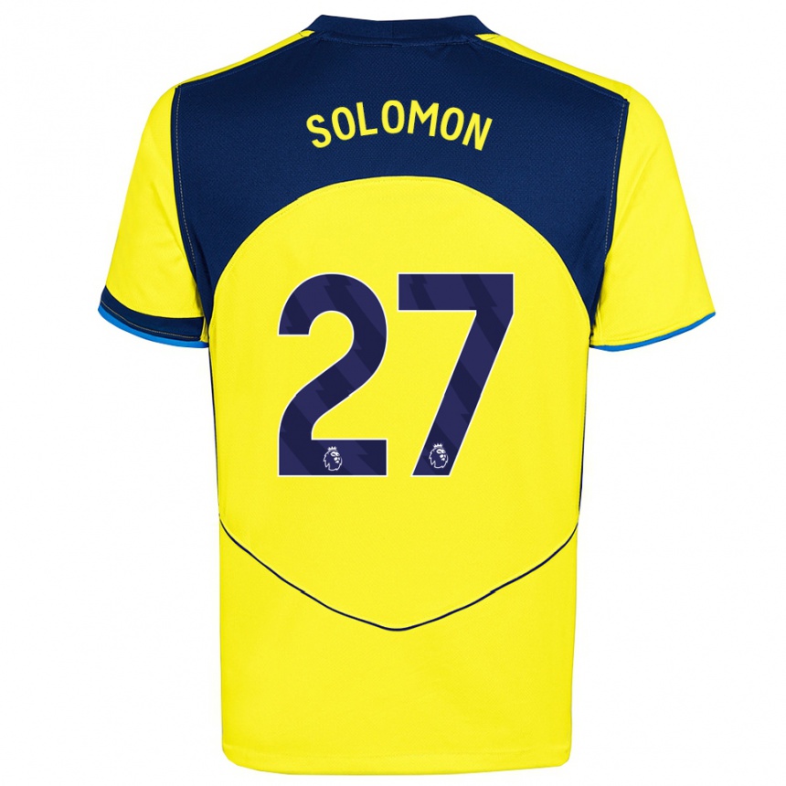 גברים כדורגל מנור סולומון #27 צהוב נייבי ג'רזי קיט שלישי 2025/26