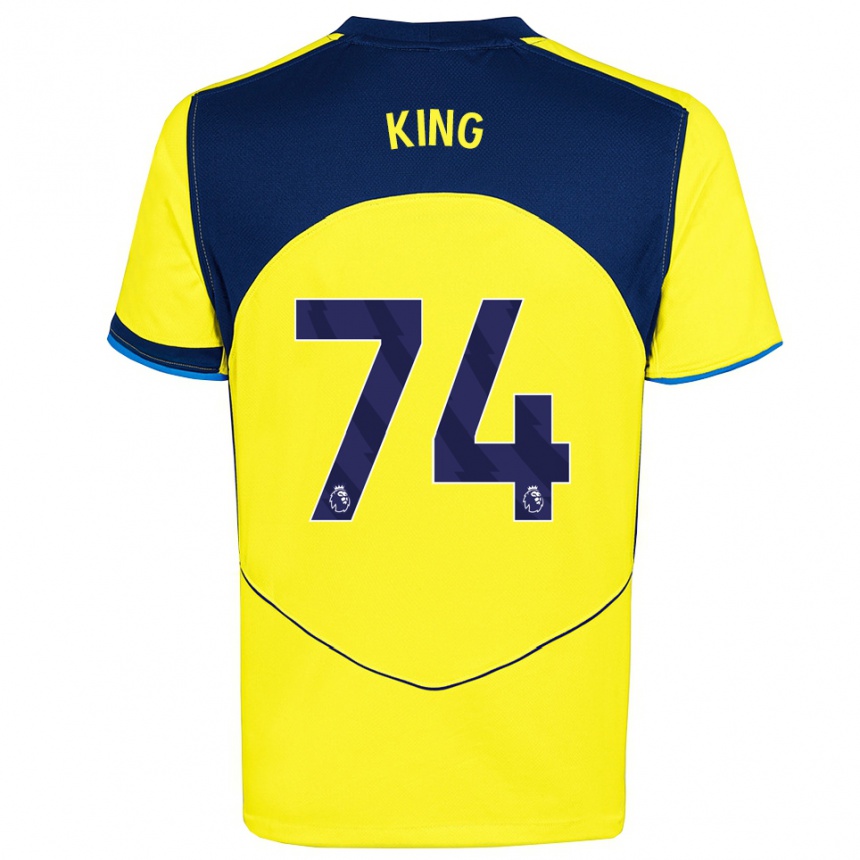 גברים כדורגל מייסון קינג #74 צהוב נייבי ג'רזי קיט שלישי 2025/26