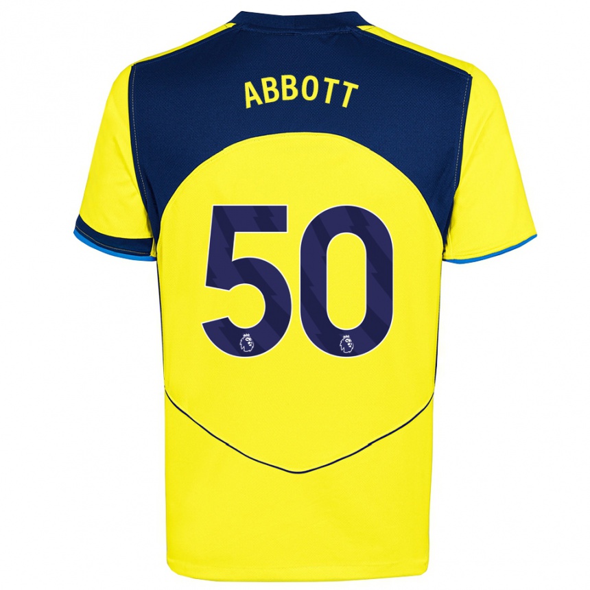 גברים כדורגל ג'ורג' אבוט #50 צהוב נייבי ג'רזי קיט שלישי 2025/26