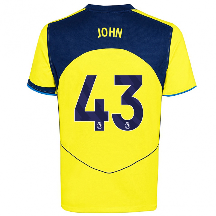 גברים כדורגל נייל ג'ון #43 צהוב נייבי ג'רזי קיט שלישי 2025/26