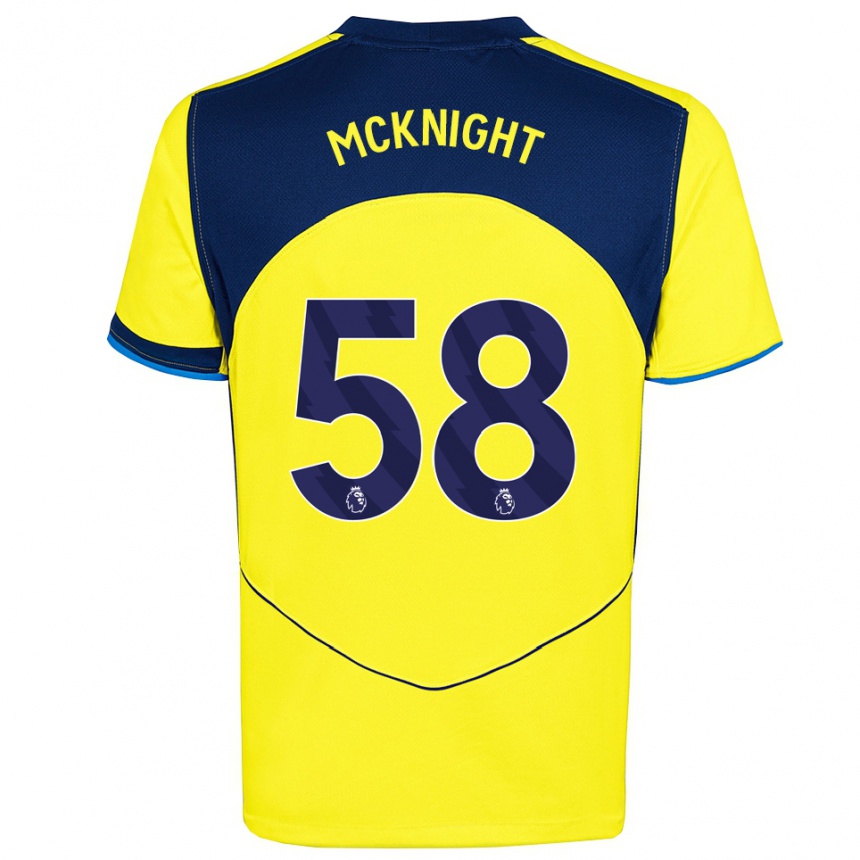 גברים כדורגל מקסוול מק׳נייט #58 צהוב נייבי ג'רזי קיט שלישי 2025/26