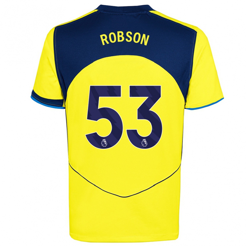 גברים כדורגל מקס רובסון #53 צהוב נייבי ג'רזי קיט שלישי 2025/26