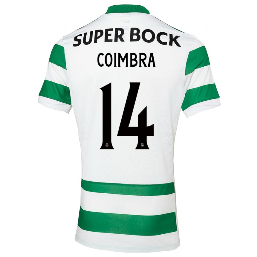נשים כדורגל Telmo Coimbra #14 ירוק לבן ג'רזי ביתית 2025/26