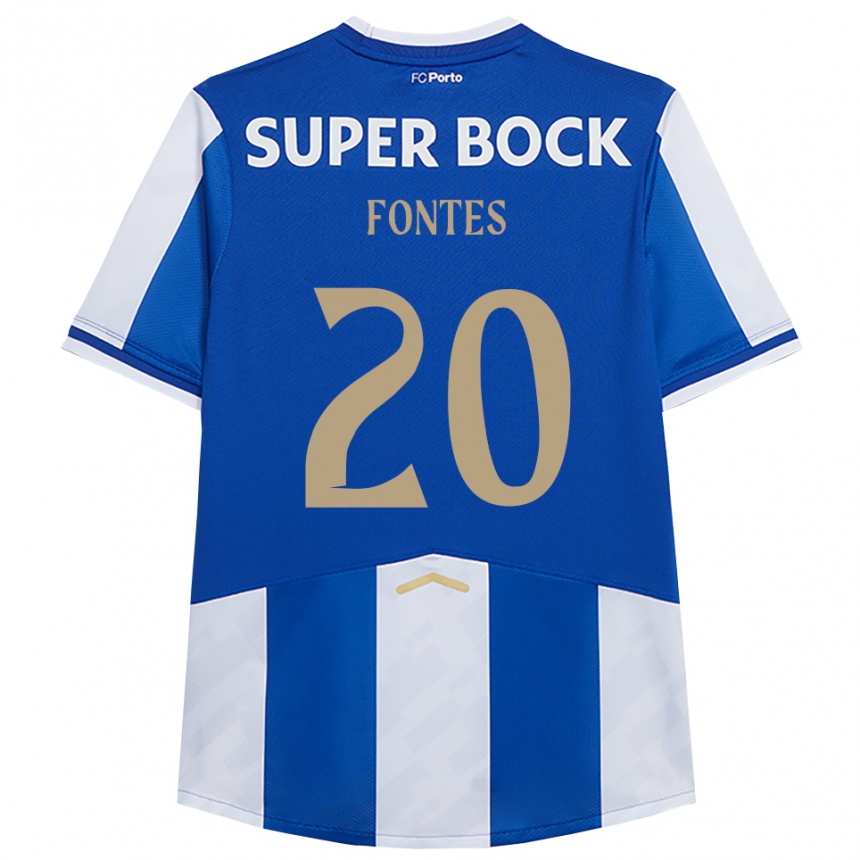 נשים כדורגל Goncalo Fontes #20 כחול לבן ג'רזי ביתית 2025/26