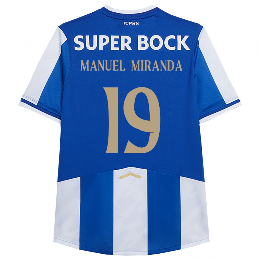 נשים כדורגל Manuel Miranda #19 כחול לבן ג'רזי ביתית 2025/26