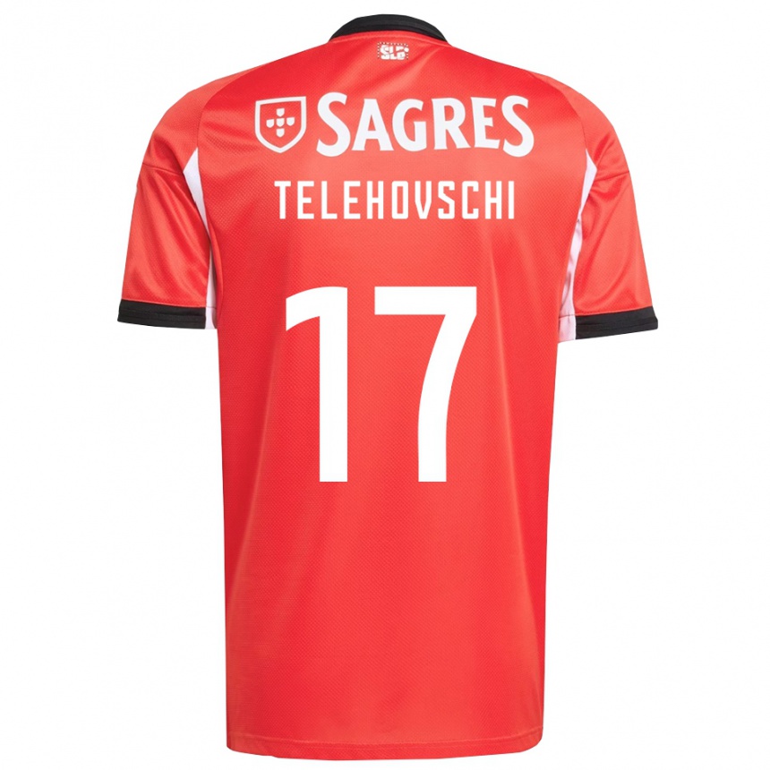 נשים כדורגל Dinis Telehovschi #17 אדום לבן ג'רזי ביתית 2025/26
