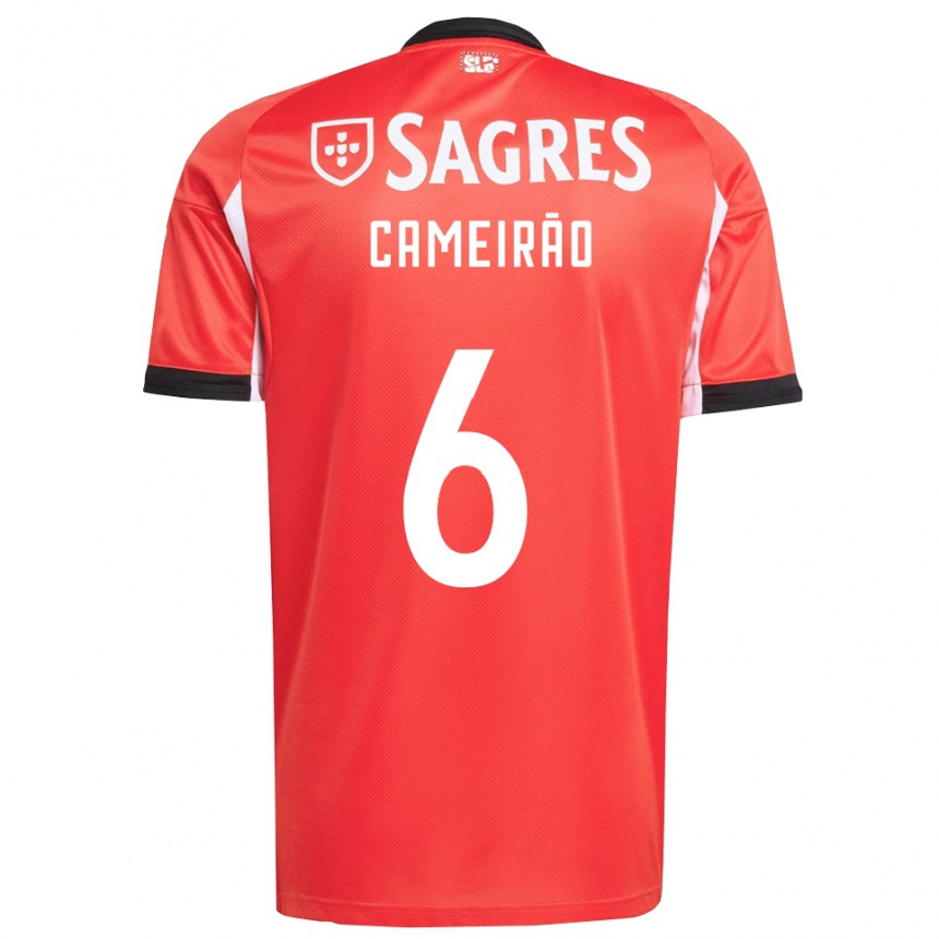 נשים כדורגל Beatriz Cameirão #6 אדום לבן ג'רזי ביתית 2025/26