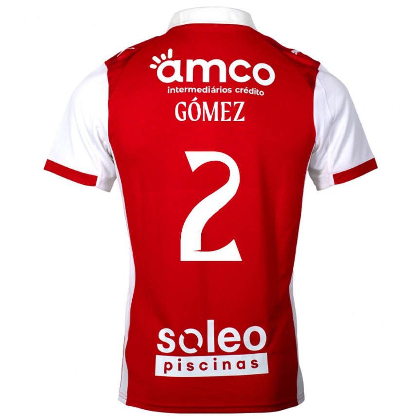 נשים כדורגל Víctor Gómez #2 אדום לבן ג'רזי ביתית 2025/26