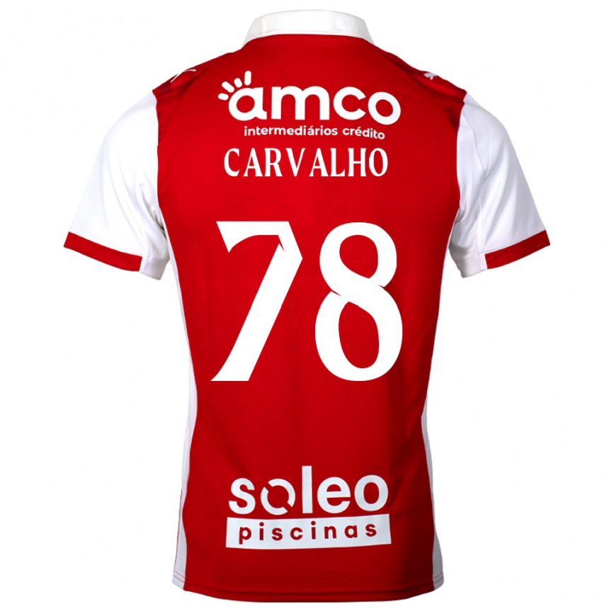 נשים כדורגל João Carvalho #78 אדום לבן ג'רזי ביתית 2025/26