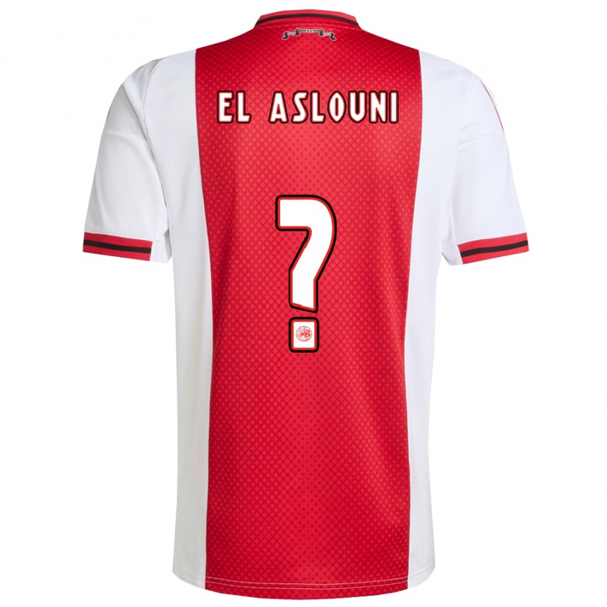 נשים כדורגל Achraf El Aslouni #0 אדום לבן ג'רזי ביתית 2025/26