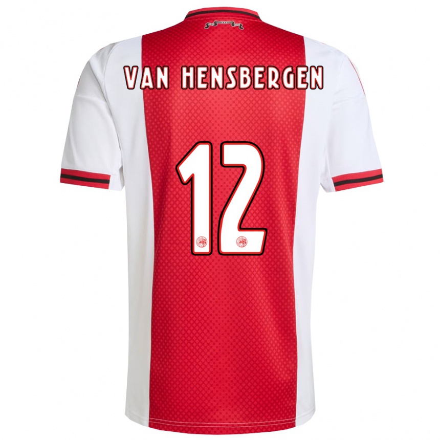 נשים כדורגל Jade Van Hensbergen #12 אדום לבן ג'רזי ביתית 2025/26