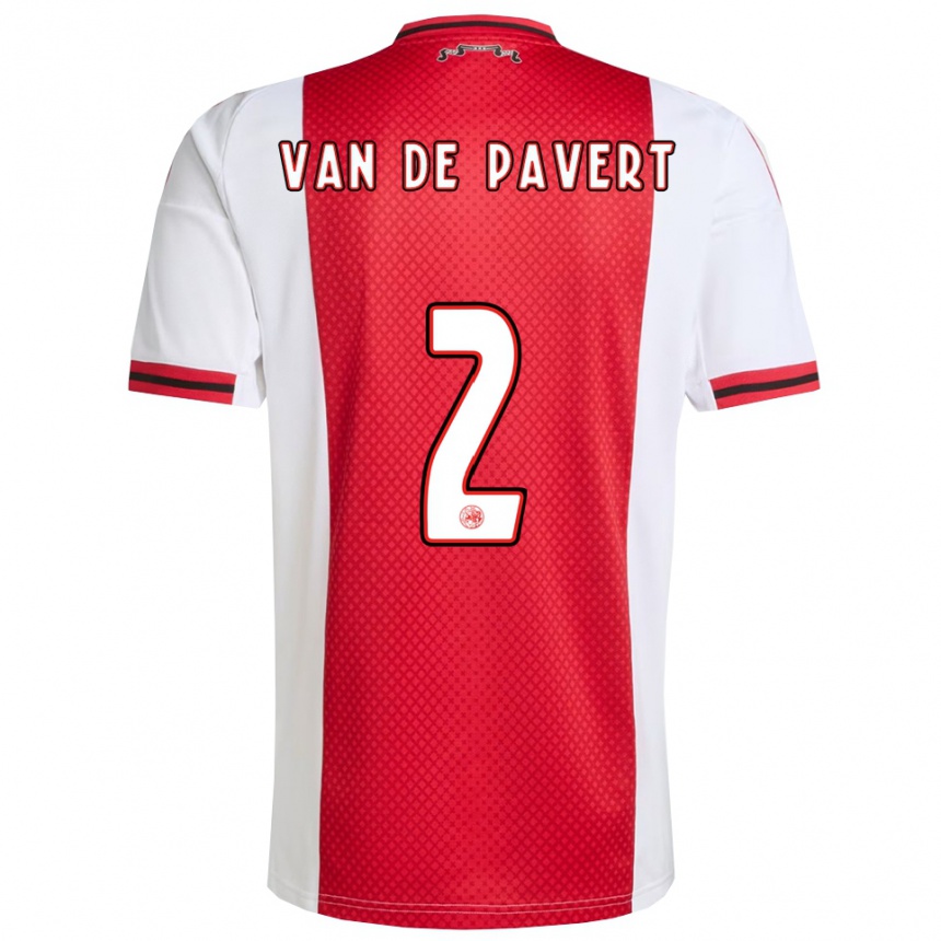 נשים כדורגל Ryan Van De Pavert #2 אדום לבן ג'רזי ביתית 2025/26