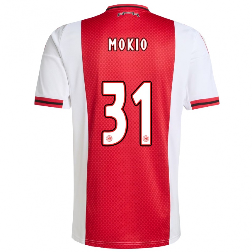 נשים כדורגל Jorthy Mokio #31 אדום לבן ג'רזי ביתית 2025/26