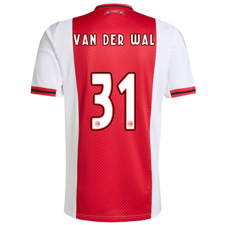 נשים כדורגל דיונה ואן דר וואל #31 אדום לבן ג'רזי ביתית 2025/26