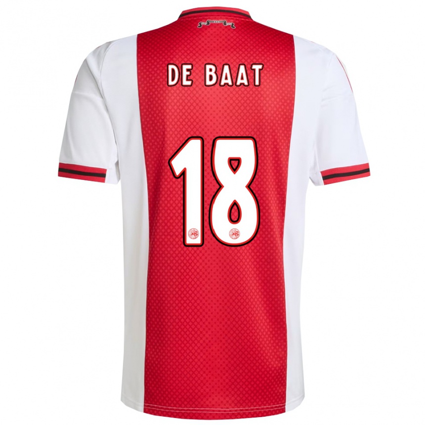 נשים כדורגל Luca De Baat #18 אדום לבן ג'רזי ביתית 2025/26