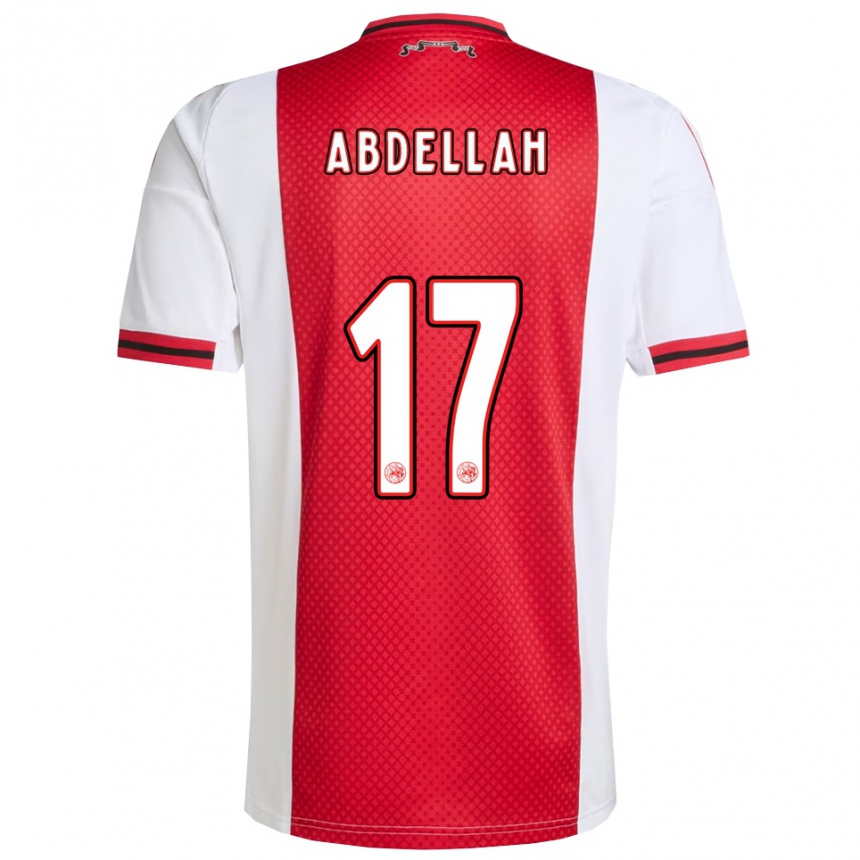 נשים כדורגל Abdellah Ouazane #17 אדום לבן ג'רזי ביתית 2025/26