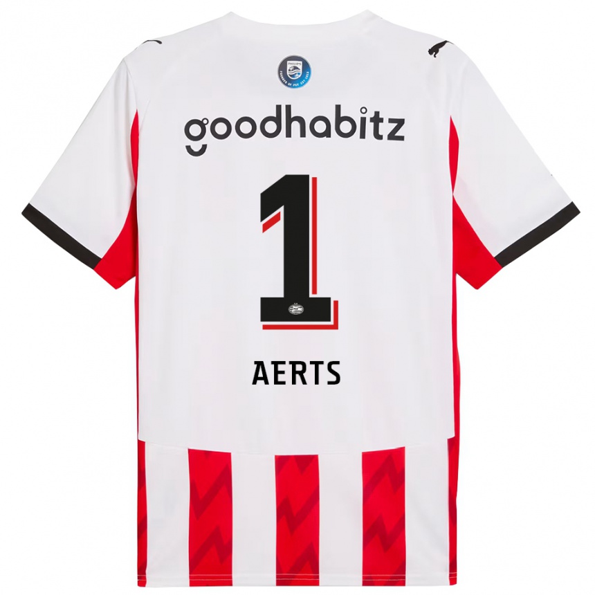 נשים כדורגל Kane Aerts #1 אדום לבן ג'רזי ביתית 2025/26