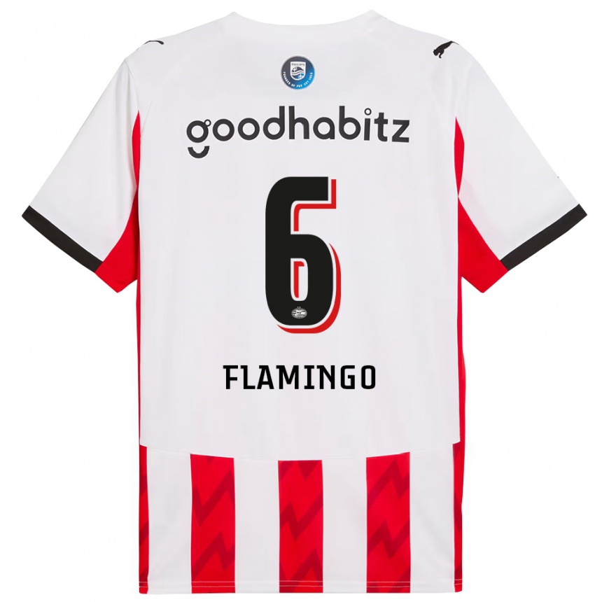 נשים כדורגל Ryan Flamingo #6 אדום לבן ג'רזי ביתית 2025/26