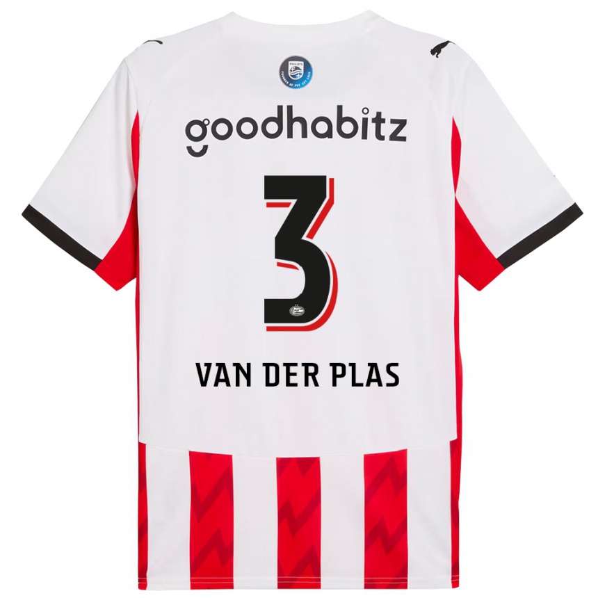 נשים כדורגל Sven Van Der Plas #3 אדום לבן ג'רזי ביתית 2025/26