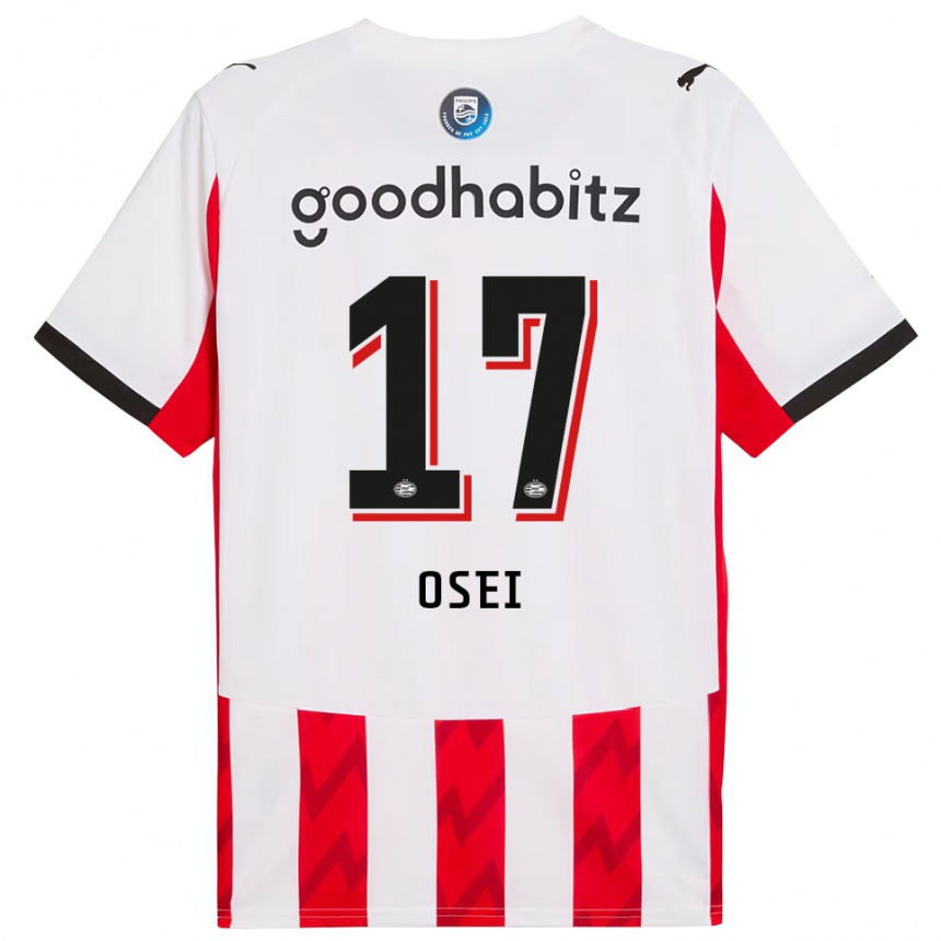 נשים כדורגל Micaiah Osei #17 אדום לבן ג'רזי ביתית 2025/26