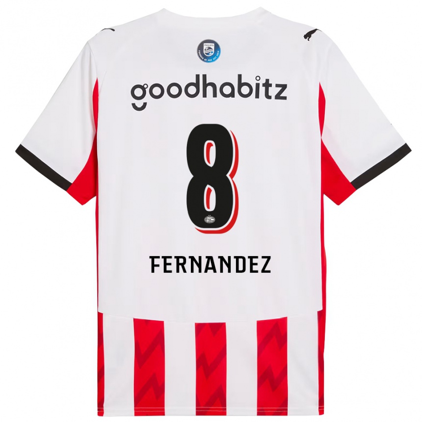 נשים כדורגל נואה פרננדס #8 אדום לבן ג'רזי ביתית 2025/26