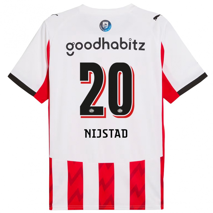 נשים כדורגל Nina Nijstad #20 אדום לבן ג'רזי ביתית 2025/26