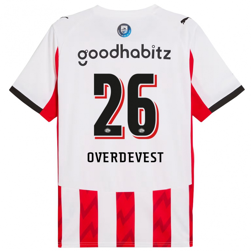 נשים כדורגל Marco Overdevest #26 אדום לבן ג'רזי ביתית 2025/26