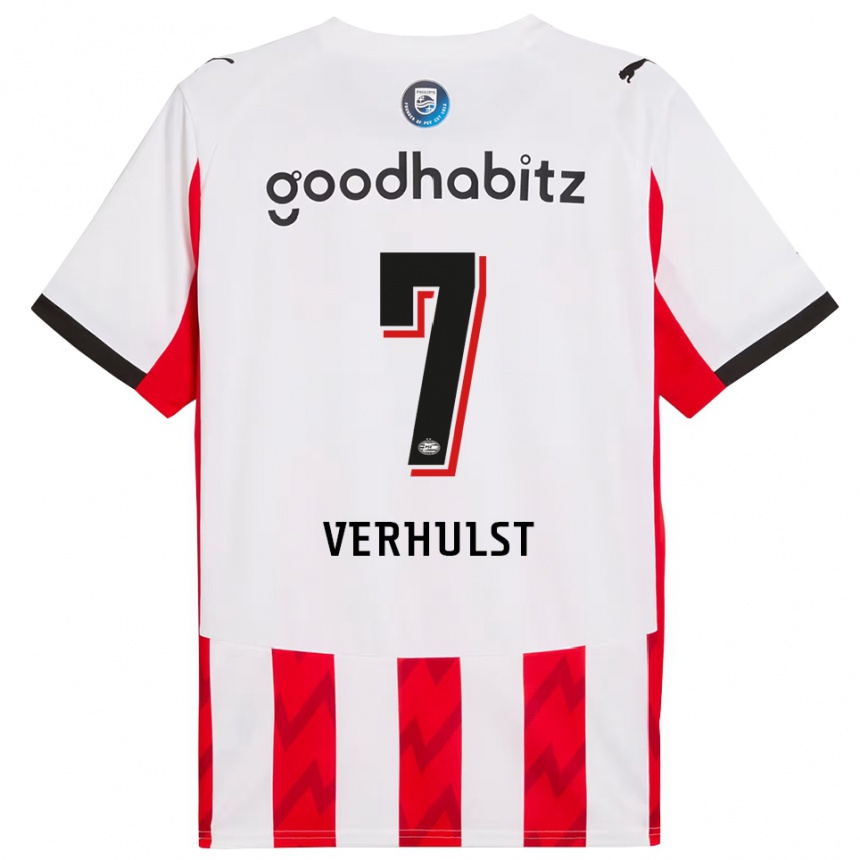 נשים כדורגל Gino Verhulst #7 אדום לבן ג'רזי ביתית 2025/26