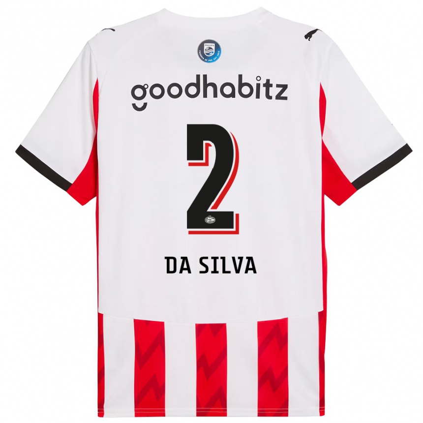 נשים כדורגל Aston Da Silva #2 אדום לבן ג'רזי ביתית 2025/26