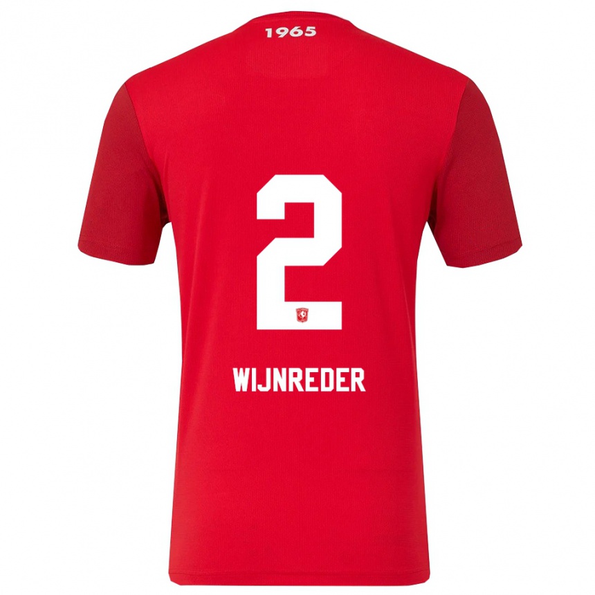 נשים כדורגל Jeppe Wijnreder #2 אדום לבן ג'רזי ביתית 2025/26