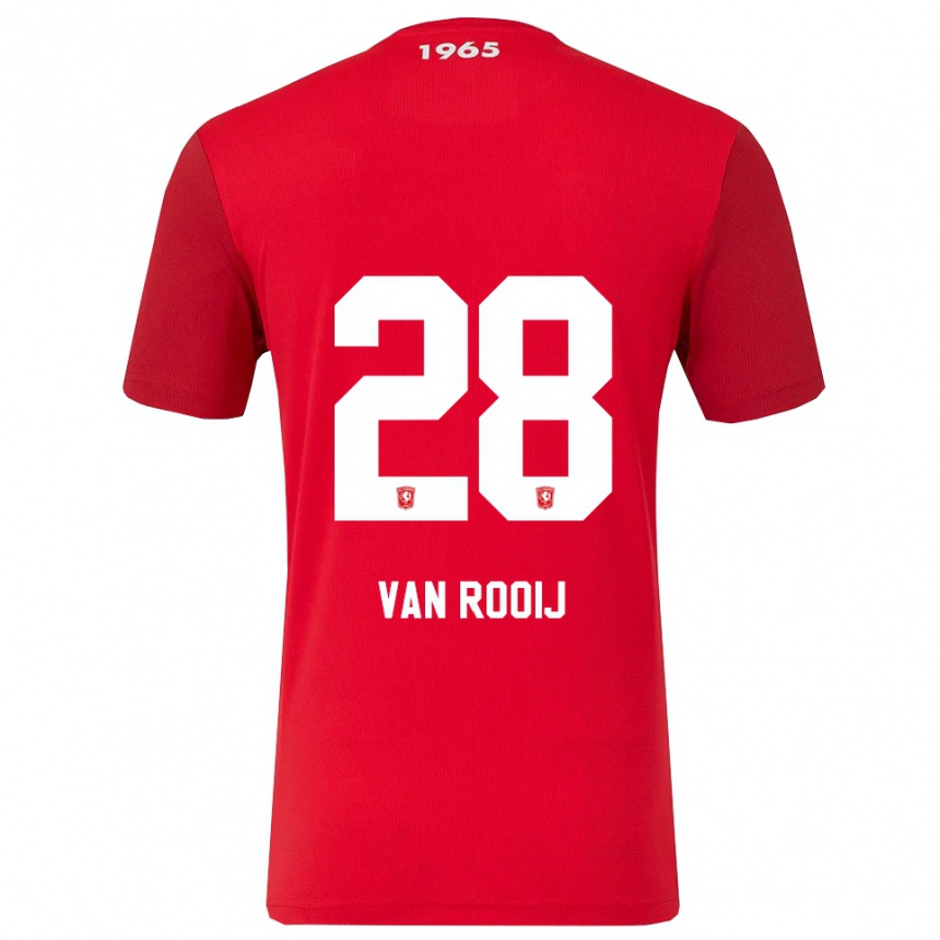 נשים כדורגל Bart Van Rooij #28 אדום לבן ג'רזי ביתית 2025/26