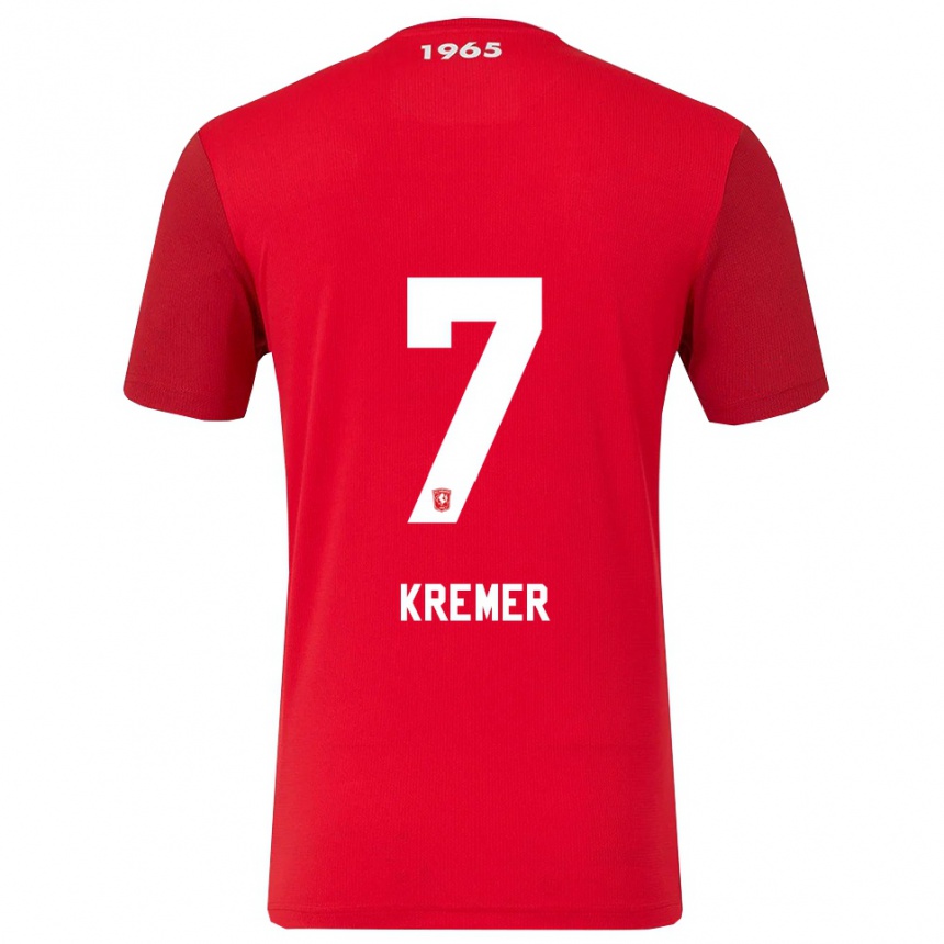 נשים כדורגל Joop Kremer #7 אדום לבן ג'רזי ביתית 2025/26