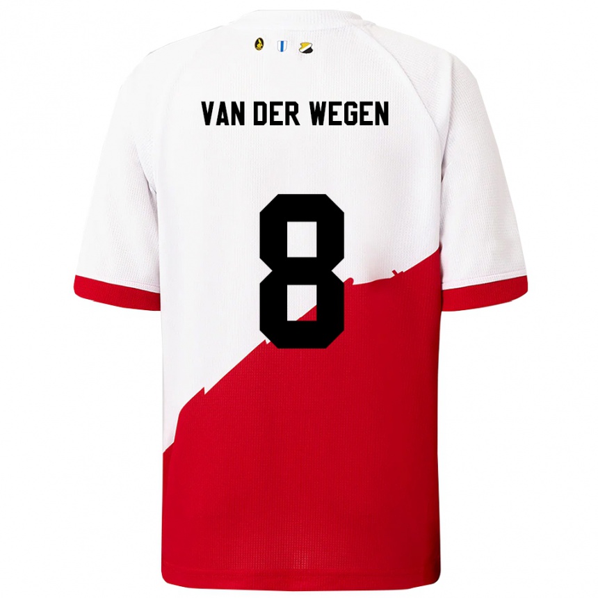 נשים כדורגל Sil Van Der Wegen #8 לבן אדום ג'רזי ביתית 2025/26