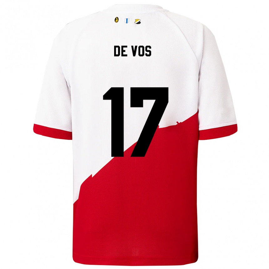 נשים כדורגל Nick De Vos #17 לבן אדום ג'רזי ביתית 2025/26