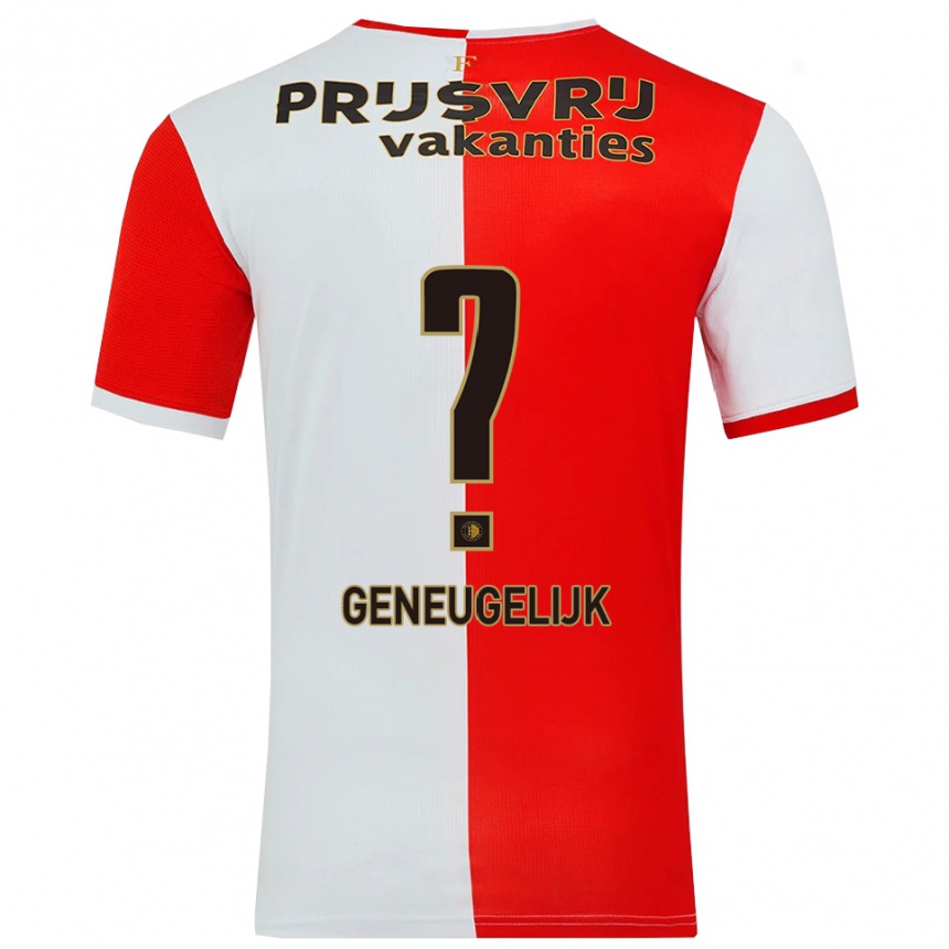 נשים כדורגל Ivar Geneugelijk #0 אדום לבן ג'רזי ביתית 2025/26
