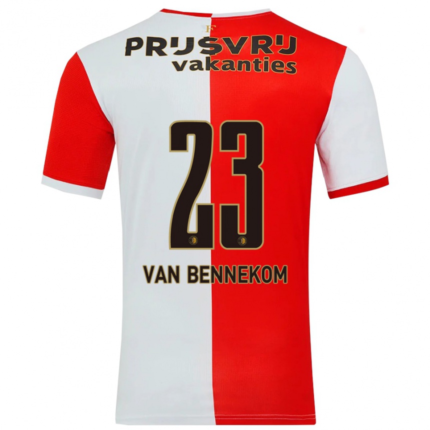 נשים כדורגל Duron Van Bennekom #23 אדום לבן ג'רזי ביתית 2025/26