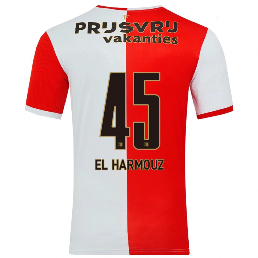 נשים כדורגל Nassim El Harmouz #45 אדום לבן ג'רזי ביתית 2025/26